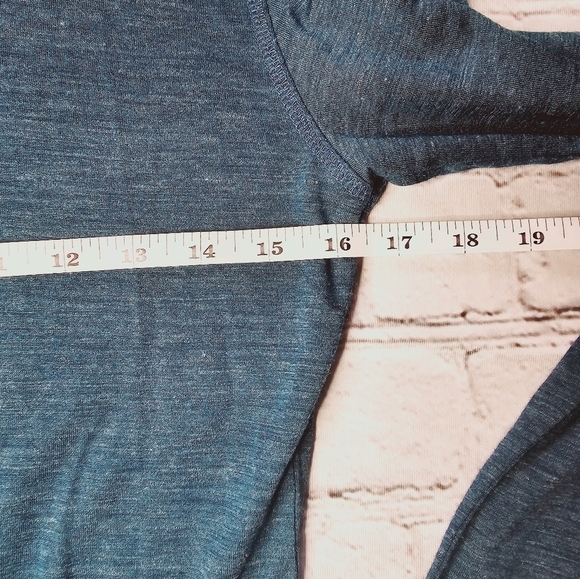 Prana Luna Button Up Turquoise Blue Heathered Pocket Accent Size S - Picture 7 of 8